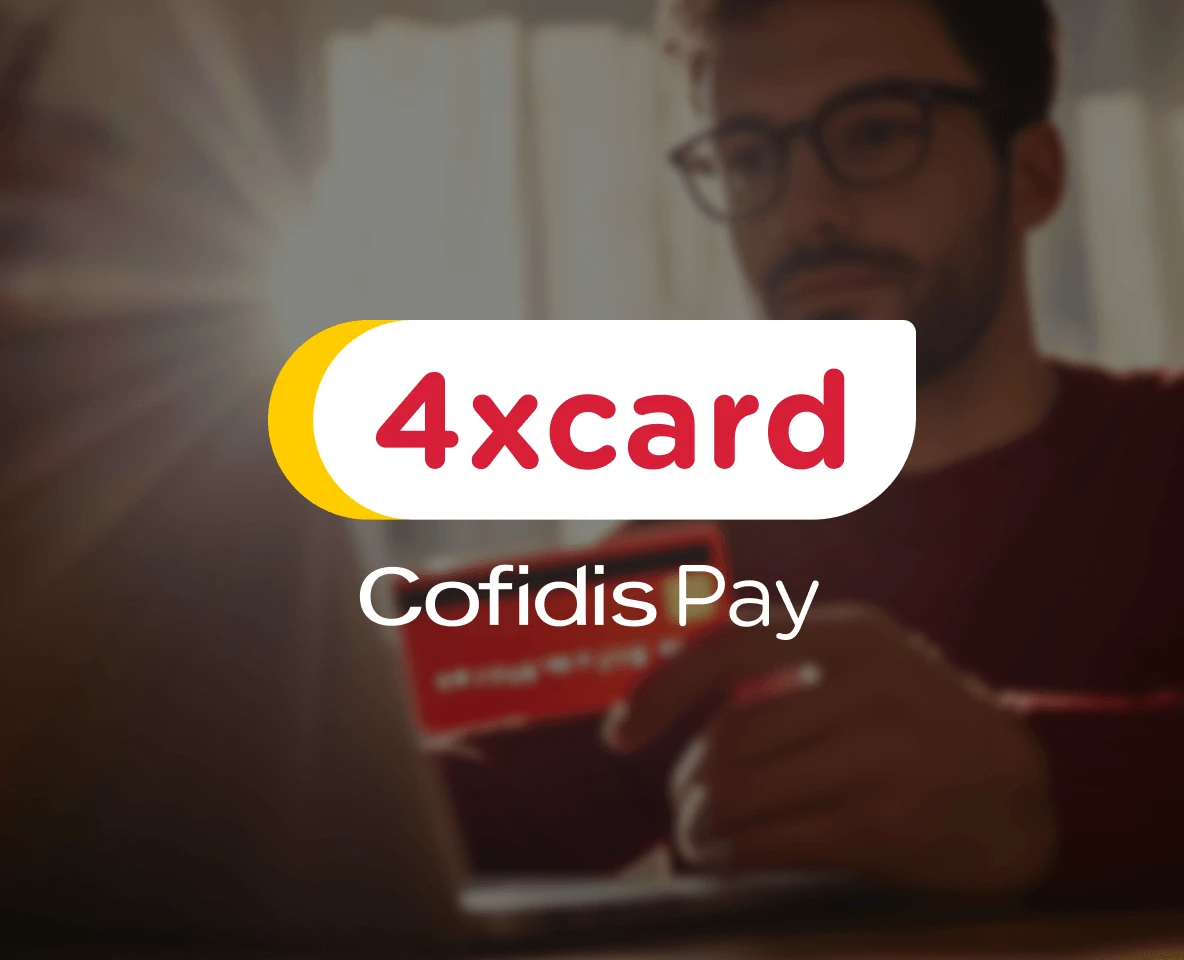 Imagen del logo de 4xcard Cofidis Pay. El producto para financiar compras flexiblemente de 75€ a 1.000€